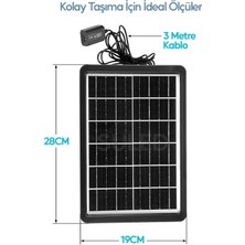 Suled 8W Güneş Enerjili Solar USB Şarj Paneli 6V USB Çıkışlı 2A Telefon Tablet ve USB Ürün Şarj Ünitesi