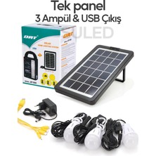 Suled   Solar Aydınlatma Seti 3 Lambalı 22 Amper Lithium Bataryalı USB Power Bank LED Işıldak Fener