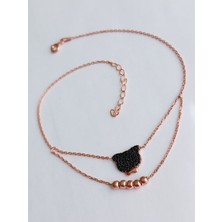 Keskin Gümüş 925 Ayar Gümüş Gold Dorıka Siyah Mickey Mause Tasarım Zarif Trend Kadın Halhal Doğum Günü Hediye