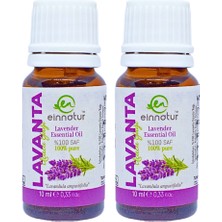 Ein Natur 2 adet Lavanta Uçucu Yağı, 10 ml, Lavandula Angustifolia, Linalol ve Linalil Asetat