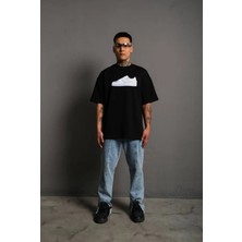Blackest  Ayakkabı Detaylı 2'iplik Company Oversize Unisex Tişört Air