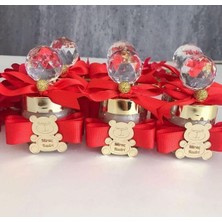 Bebek Çikolatası Özel Süslü, Lüks lik, Kristal Başlıklı Mum, lik Mum (10 Adet)