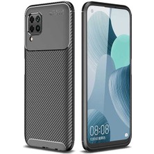 FUJİMAX Huawei P40 Lite Kılıf Darbe Emici Uzun Ömürlü Dayanıklı Parmak Izi Yapmaz Karbon Tasarım Negro Silikon Kılıf