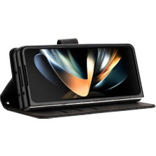 Manyi Mall Samsung Galaxy Z Için Flip Case Fold 3 5g Pu Deri Kickstand Kart Cüzdan (Yurt Dışından)