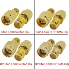 Roboyol Store Rp Sma Erkek To Rp Sma Dişi Adaptör Altın Kaplama Soket 0-6ghz Rf Wi-Fi Anten Fpv Lora Helium