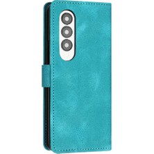 Manyi Mall Samsung Galaxy Z Için Flip Case Fold 4 5g Kart Ekleme Cüzdan Pu Deri (Yurt Dışından)