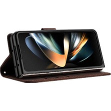 Manyi Mall Samsung Galaxy Z Için Flip Case Fold 6 5g Kart Ekleme Pu Deri Cüzdan (Yurt Dışından)