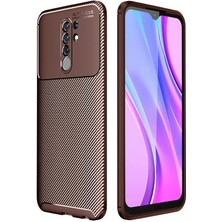 FUJİMAX Xiaomi Redmi 9 Kılıf Darbe Emici Uzun Ömürlü Dayanıklı Parmak Izi Yapmaz Karbon Tasarım Negro Silikon Kılıf