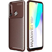 FUJİMAX Huawei Y6P Kılıf Darbe Emici Uzun Ömürlü Dayanıklı Parmak Izi Yapmaz Karbon Tasarım Negro Silikon Kılıf