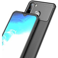 FUJİMAX Samsung Galaxy A21 Kılıf Darbe Emici Uzun Ömürlü Dayanıklı Parmak Izi Yapmaz Karbon Tasarım Negro Silikon Kılıf