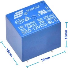 Roboyol Store 250V 10A SRD-12VDC-SL-C 12V DC Röle 5 Pin Pcb Montaj Tip Yüksek Performanslı