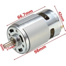 Roboyol Store RS775 Dc Motor 12V 15000RPM Yüksek Hız Tork Çift Bilyalı Rulman Matkap Torna Cnc Router Motor