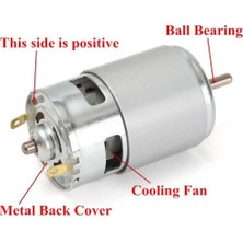 Roboyol Store RS775 Dc Motor 12V 15000RPM Yüksek Hız Tork Çift Bilyalı Rulman Matkap Torna Cnc Router Motor