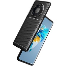 FUJİMAX Huawei Mate 40 Pro Kılıf Darbe Emici Uzun Ömürlü Dayanıklı Parmak Izi Yapmaz Karbon Tasarım Negro Silikon Kılıf