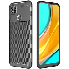 FUJİMAX Xiaomi Redmi 9c Kılıf Darbe Emici Uzun Ömürlü Dayanıklı Parmak Izi Yapmaz Karbon Tasarım Negro Silikon Kılıf