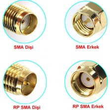 Roboyol Store Sma T Soket 1x Rpsma Erkek 2x Rpsma Dişi Altın Kaplama Soket 0-6ghz Rf Wi-Fi Anten Fpv Lora