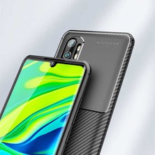 FUJİMAX Xiaomi Mi Note 10 Kılıf Darbe Emici Uzun Ömürlü Dayanıklı Parmak Izi Yapmaz Karbon Tasarım Negro Silikon Kılıf