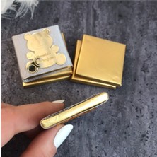 Bebek Çikolatası Aynalı Madlen - 30 Adet lik Çikolata Hoşgeldin Bebeğim - Ayıcık Gold