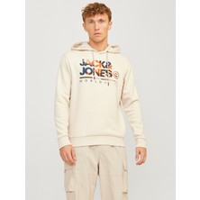 Jack & Jones Jack Jones Yazı Baskılı Kapüşonlu Erkek Sweatshirt 12256821