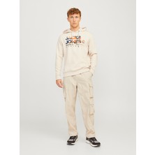 Jack & Jones Jack Jones Yazı Baskılı Kapüşonlu Erkek Sweatshirt 12256821