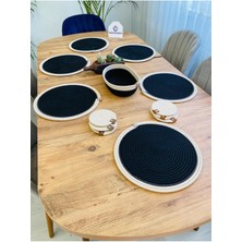 My Doğa Store Jüt Hasır Amerikan Servis Supla  Bardak Altı ve Sepet 13 Parça