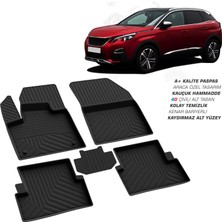 3K Store Peugeot 3008 Allure 4d Havuzlu Kauçuk Paspas 2016 ve Üstü