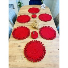 Jüt Hasır Amerikan Servis Supla ve Bardak Altı 12 Parça