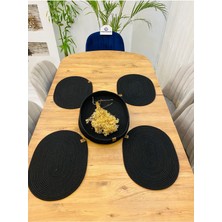 Jüt Hasır Amerikan Servis Oval Supla ve Sepet 5 Li