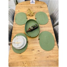 Jüt Hasır Amerikan Servis Oval Supla ve Sepet 5 Li