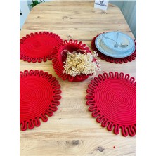 Jüt Hasır Amerikan Servis Supla ve Sepet 5 Parça