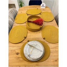 Jüt Hasır Amerikan Servis Oval Supla ve Sepet 7 Li