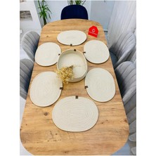 Jüt Hasır Amerikan Servis Oval Supla ve Sepet 7 Li