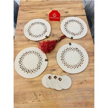 Jüt Hasır Amerikan Servis Supla ve Bardak Altı 8 Parça