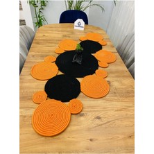 Jüt, Hasır, Dekoratif Masa Örtüsü,papatya Model Runner 30 x 100  cm , Sehpa Örtüsü, Bohem Tarzı