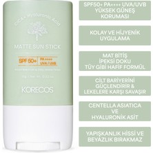 KORECOS Matte Sun Stick SPF50+ Pa++++ Uva/Uvb Cica - Hyaluronik Mat Bitişli Yüksek Korumalı Güneş Kremi