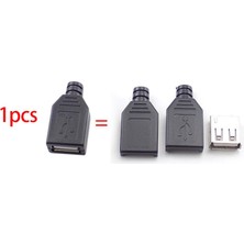 Qincao 10 Adet USB Konektörü Tip A Dişi USB 2.0 4 Pin Adaptör Soketi Lehim Siyah Plastik Kapaklı Dıy Konnektör Fişi (Yurt Dışından)