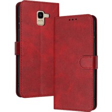 SZY Mall Samsung Galaxy A8 2018 Kickstand Saf Renk Pu Deri Için Flip Case (Yurt Dışından)