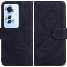 SZY Mall Oppo Oppo 11F 5g Için Flip Case Deri Cüzdan Kabartmalı Sevimli Kaplan (Yurt Dışından)