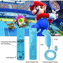Kepang Sol Sağ Mavi Set-2in1 Sol/sağ Kablosuz Denetleyici Nintendo Wii/wii U Video Oyunu Gamepad Motion Plus Cmos Sensörü Motor Kolu Aksesuarları (Yurt Dışından)