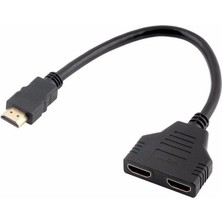 Qincao 1080P V1.4 Erkek Çift Dişi Adaptör Kablosu 1 In 2 Out Dönüştürücü Bağlantı Kablosu Kablosu HDMI Uyumlu 2 Çift Bağlantı Noktalı Y Splitter (Yurt Dışından)