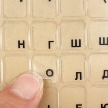 3M Mat Rusça Şeffaf Klavye Etiketi - Matte Russian Transparent Keyboard Sticker