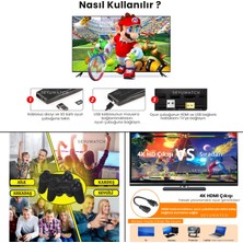 Seyutech Nostalji Kablosuz Çift Kol Oyun Konsolu Uyumlu 4k-Hdmı 20000 Oyunlu 2.4g Retro Gaming Stick Atari