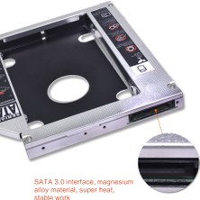 Qincao 1 Adet Kphrtek Evrensel Alüminyum 2nd HDD Caddy 12.7mm Sata 3.0 DVD Adaptörü Için 2.5 ''7-12.5mm SSD Kasa Muhafaza Cd-Rom (Yurt Dışından)