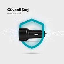 Ttec Süper Hızlı 83W 1xusb ve 1x Pd Type-C Araç Şarj Cihazı, 12/24V Çakmaklık Girişli Akım ve Isı Korumalı