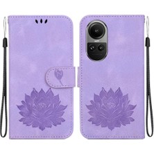 Bdt Shop Oppo Oppo 10 5g Kabartma Lotus Çiçek Kickstand Manyetik Için Flip Case (Yurt Dışından)