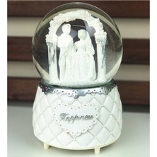 Keyfim Shop Gelin Damat Orta Boy Işıklı Müzikli Kar Küre