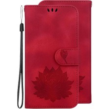 Bdt Shop Onur 90 Kickstand Cüzdan Manyetik Kabartma Lotus Çiçek Için Flip Case (Yurt Dışından)