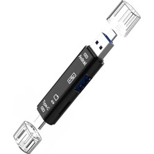 Mab 5 In 1 Çok Fonksiyonlu USB 2.0 Micro Sd Kart Okuyucu - Usb/micro Usb/type-C Çıkışlı, Otg Çevirici