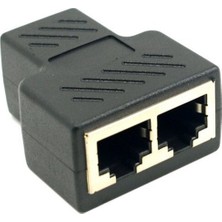 Qincao Cat6 RJ45 8P8C Kalkanlı Çift RJ45 Splitter Ağ Ethernet Yama Kablosu Adaptörüne Tak (Yurt Dışından)