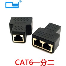 Qincao Cat6 RJ45 8P8C Kalkanlı Çift RJ45 Splitter Ağ Ethernet Yama Kablosu Adaptörüne Tak (Yurt Dışından)